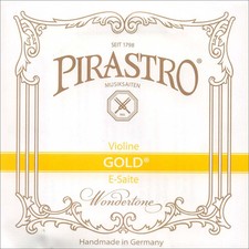 Pirastro Gold Label E String for 4 4 Violin Medium Gauge Plain Steel Ball End