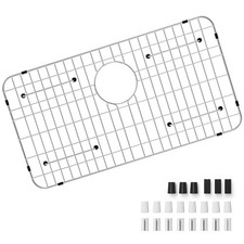26-1/16x14-1/16 Inch Stainless Steel Kitchen Sink Protector Grate Rear Drain