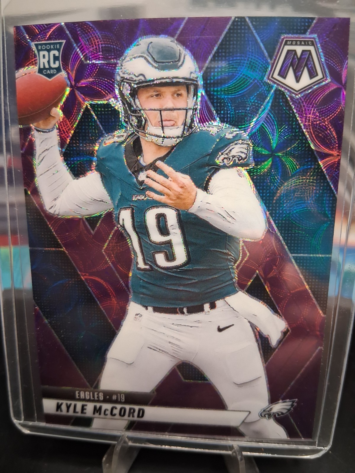 2025 Panini Mosaic - Rookies Kyle McCord #352 Purple Scope Prizm (RC) Eagles