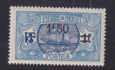 St. PIERRE et MIQUELON, 1927 1f.50 on 1f. Ultramarine, lhm.