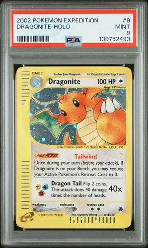 2002 POKEMON EXPEDITION #9 DRAGONITE-HOLO PSA 9