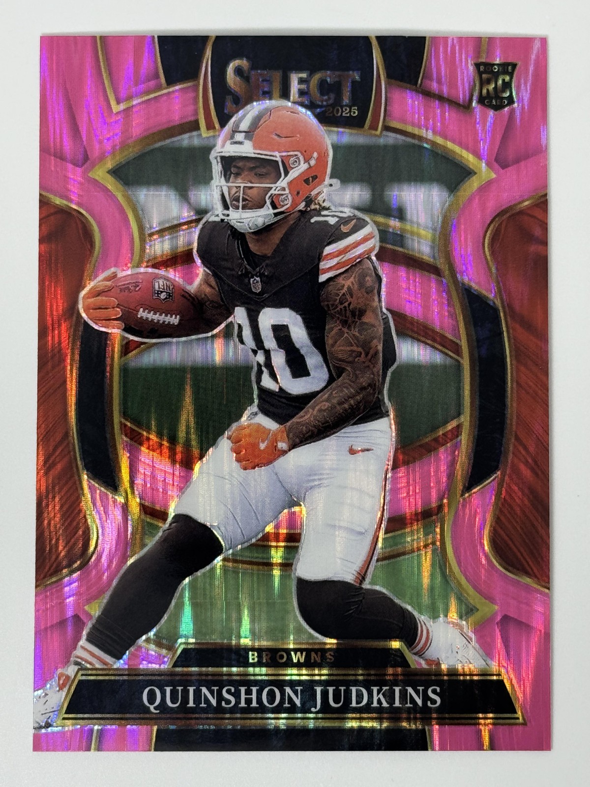 2025 Panini Select Pink Prizm Shock #55 Quinshon Judkins Cleveland Browns