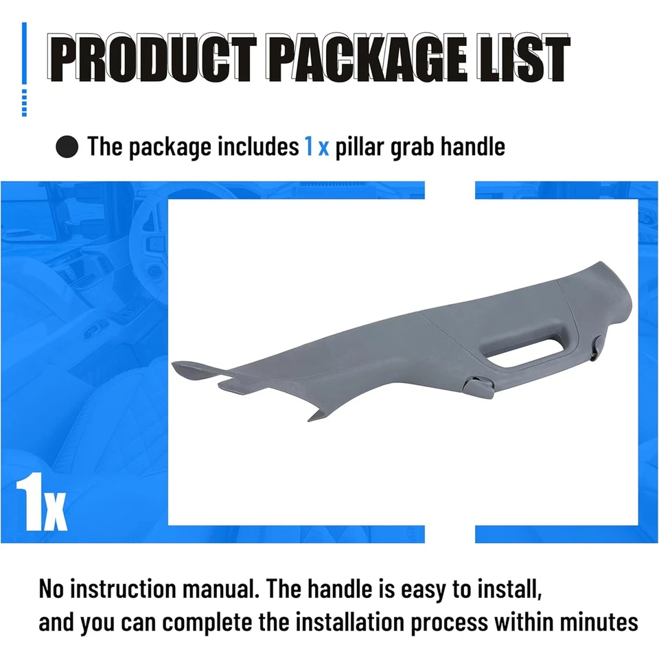 FOR 11-16 F-250 F-350 F-550 Interior Trim A Pillar Handle RH Passenger Grey Gray Foto 4 de 4