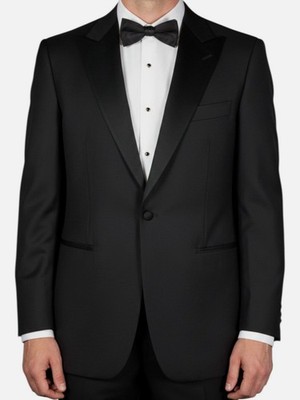 Stefano Ricci Men's Black Wool Satin Notch Lapel Tuxedo Suit Jacket Size IT 50