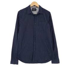 Scotch Soda Vintage Men s Button-Up Shirt Blue Striped Regular Fit, M