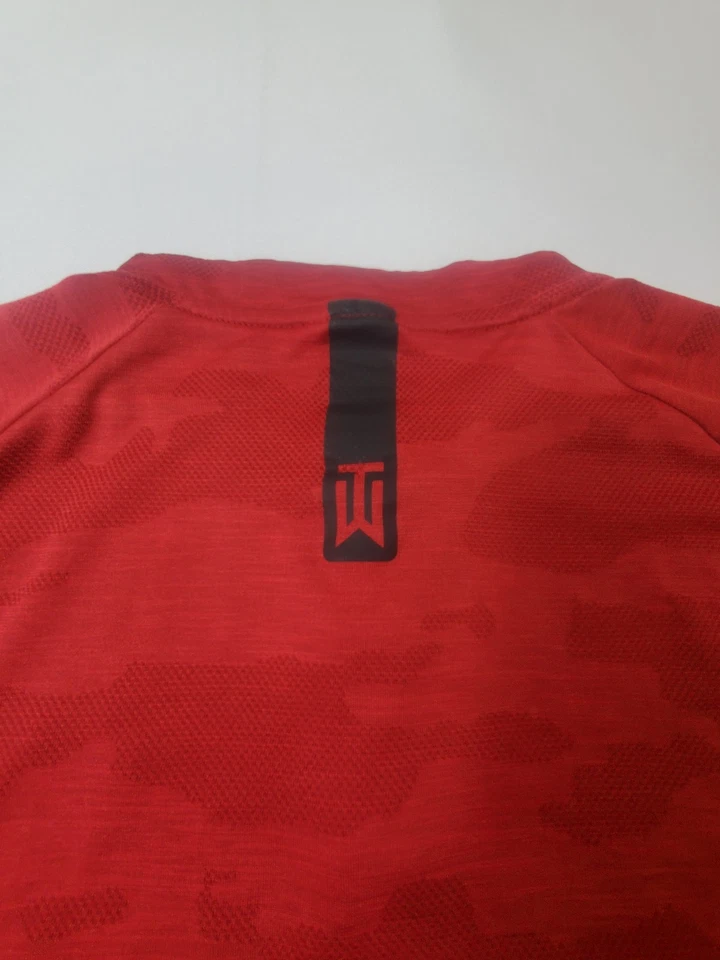 Polo Nike Tiger Woods para hombre talla grande rojo manga corta adulto ropa deportiva elástica Foto 4 de 4