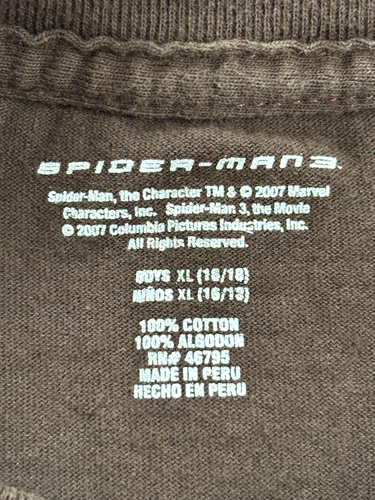 VTG Spiderman-3 Sandman Marvel Short Sleeve Tee Shirt Youth Size XL (16-18) Y2K - Picture 5 of 5