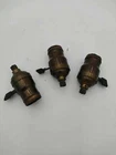 Set of 3 - ARROW Fatboy Brass Paddle Style Lamp Light Sockets w/ Reducers