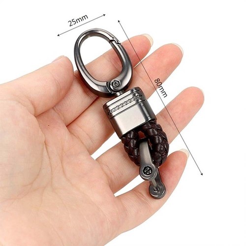 Mens Metal Leather Keyfob Key Chain Ring Car Keyring Keychain Key Holder AU - Picture 3 of 10