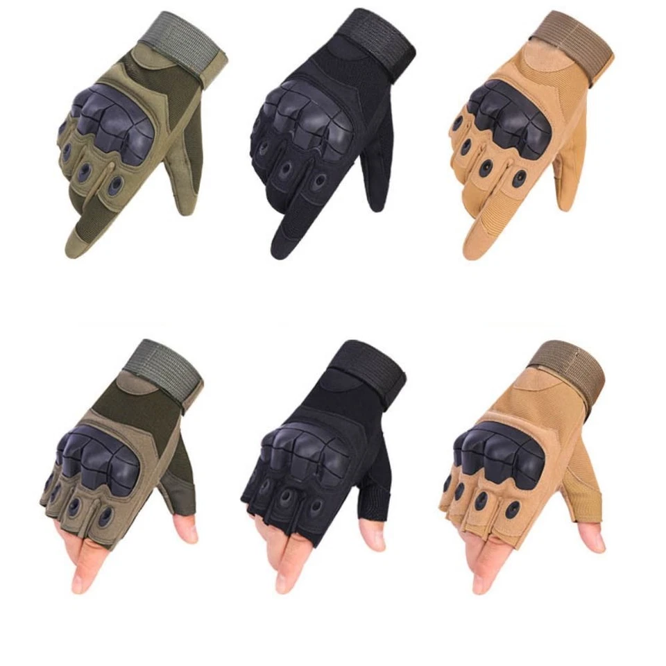 Leather Fingerless Gloves Half Finger Mittens Men'S Gloves Motorcycle Gloves AU - image 2 of 4