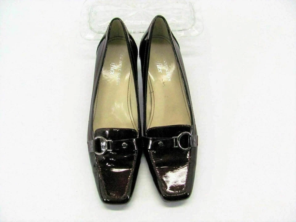 Zapato de tacón Anne Klein para mujer Felder talla 7M rojo charol bomba usado qp Foto 4 de 4