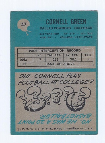 1964 Philadelphia Football - SET BREAK HIGH GRADE SINGLES EX+++  Pick From List - Picture 79 of 343