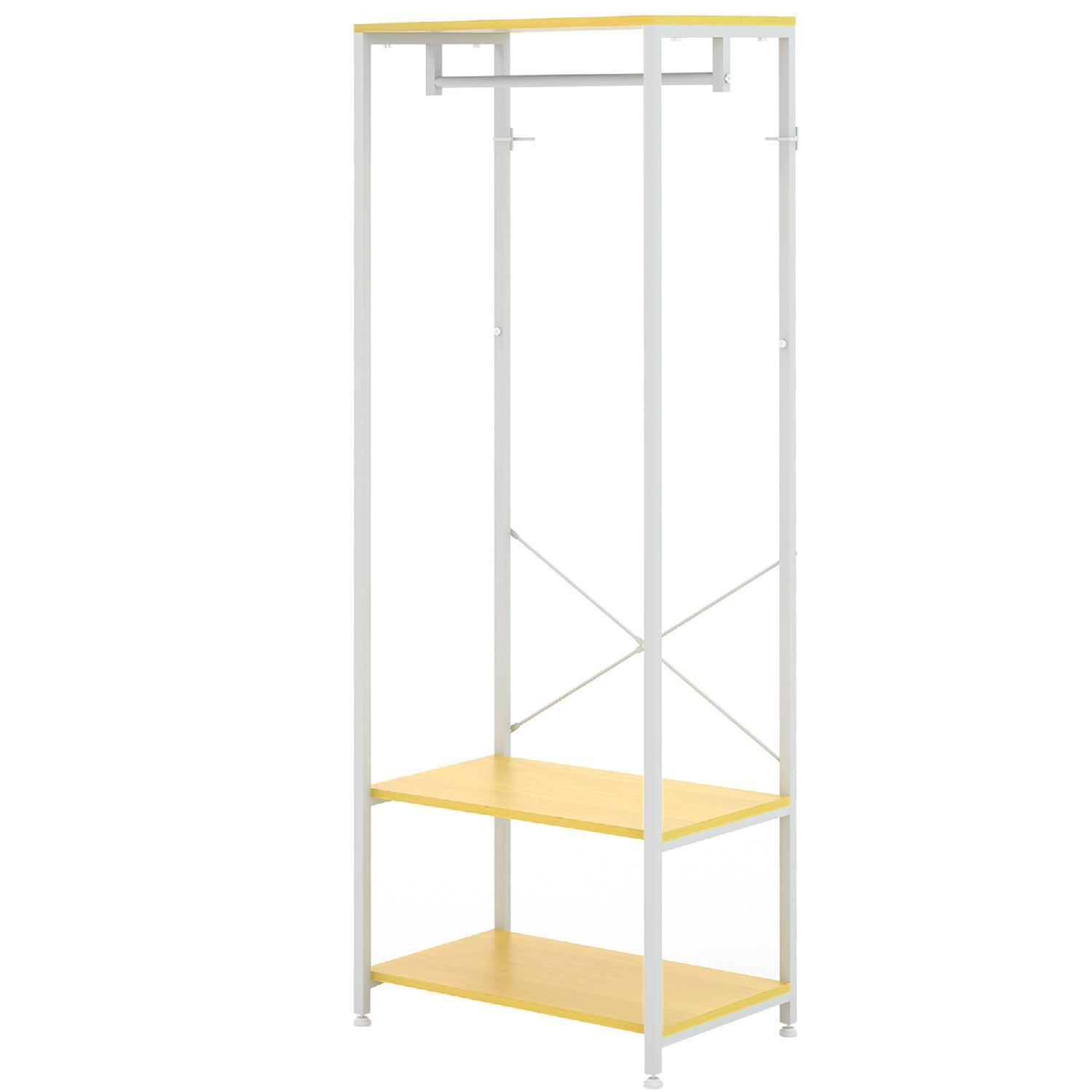 DecHome Mobile Appendiabiti 2 in 1 con Ripiano a 2 Livelli 60x40x167.5 cm