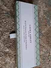 Laura Ashley Set Of 16 Thank You Notecards, Envelopes & Seal Floral Blue & White