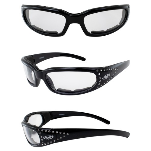 Marilyn 3 Women's Foam Padded Motorcycle ATV Riding Glasses with Clear Lens - Foto 8 di 8