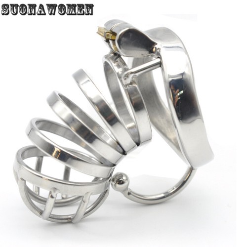Stainless Steel Chastity Device Cage Lock Ring Chastity Belt Chastity Cage - Foto 7 di 13