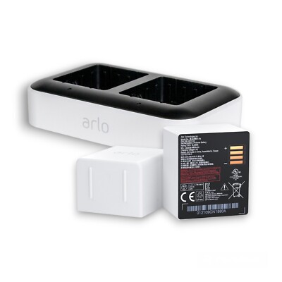 Arlo Dual Charging Station for Pro 3 4 5S Ultra 2 Cameras with 2 Extra Batteries