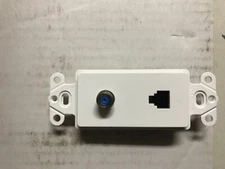 Leviton Decora Insert Jack & F-Connector, white 40659-W  (3 units per order)