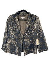 NWT 129.95 Coldwater Creek One Button Printed Blazer Womens Large 14-16