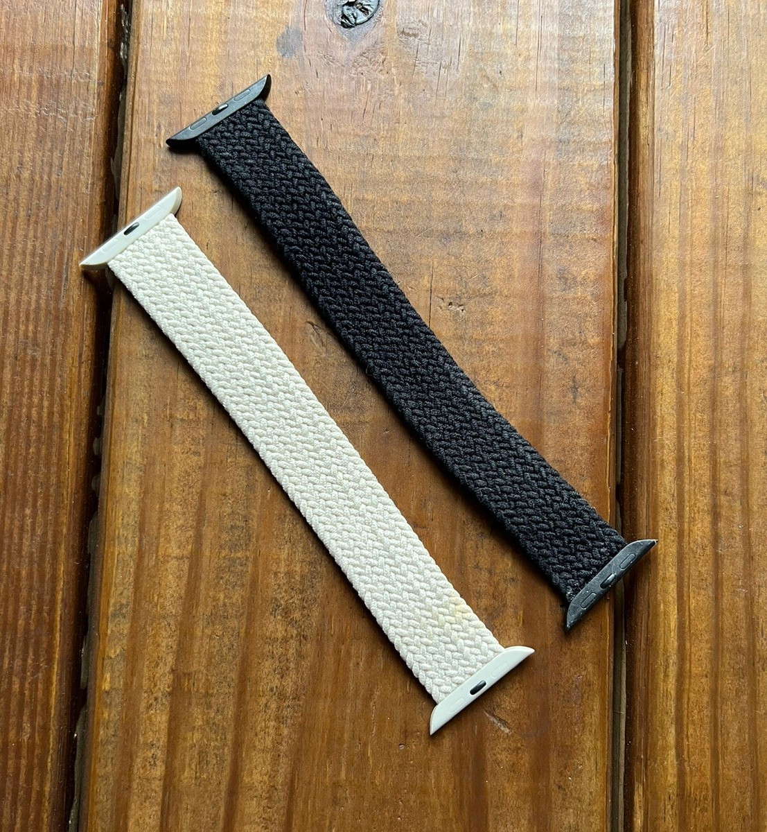 Apple Watch Bands in Black and Cream Designer Striped Apple Watch Band - Light Cream with Black  main image 4