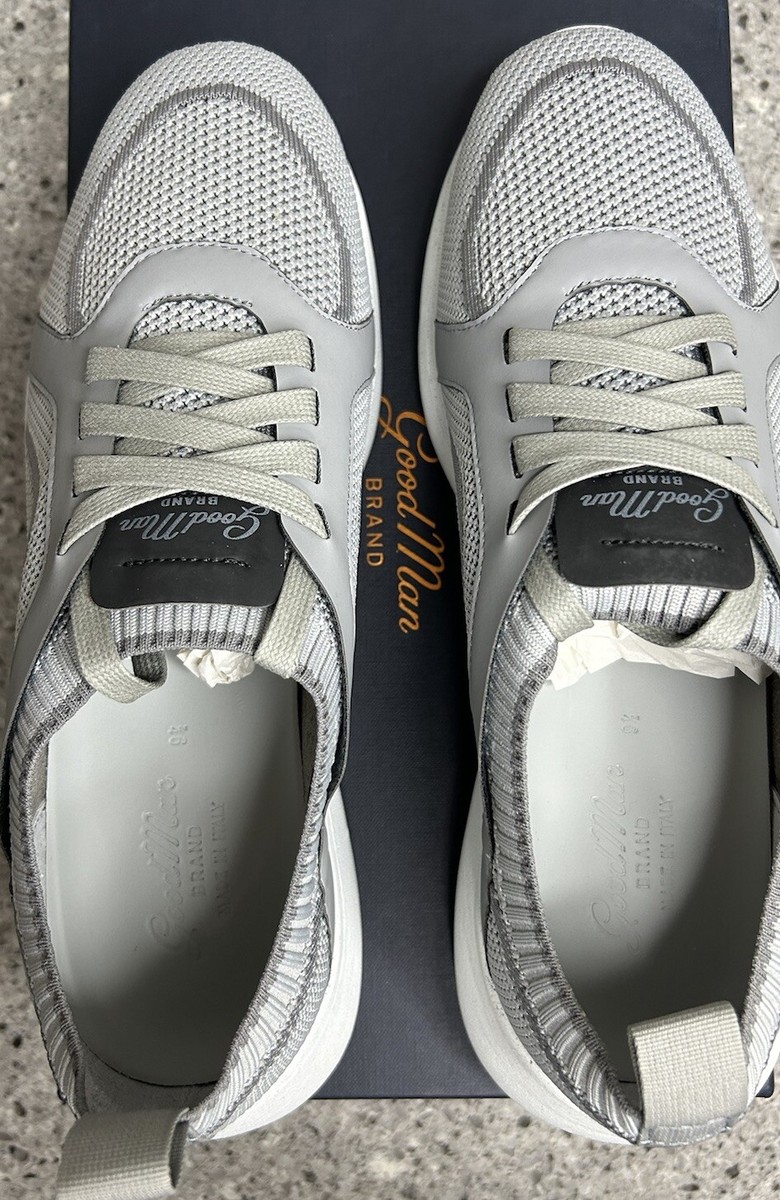 Good Man Brand GMB Knit Trainer Sneakers Grey Sz 11.5 Italy  display picture 3