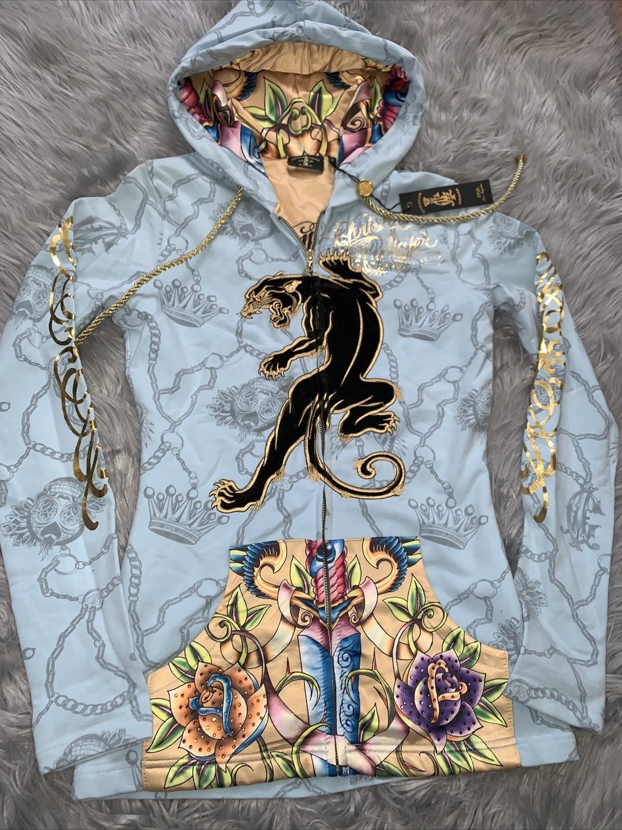 Vintage Lucky Brand Women's Size S Tokyo Tattoo Asian Dragon Y2K Hoodie  Black