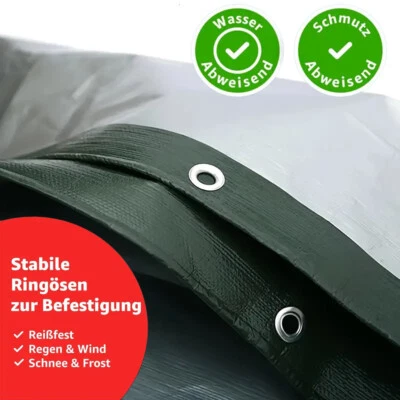 TANBURO Abdeckplane Plane mit Ösen Holzplane Gewebeplane Bootsplane Garten Holz Schutz