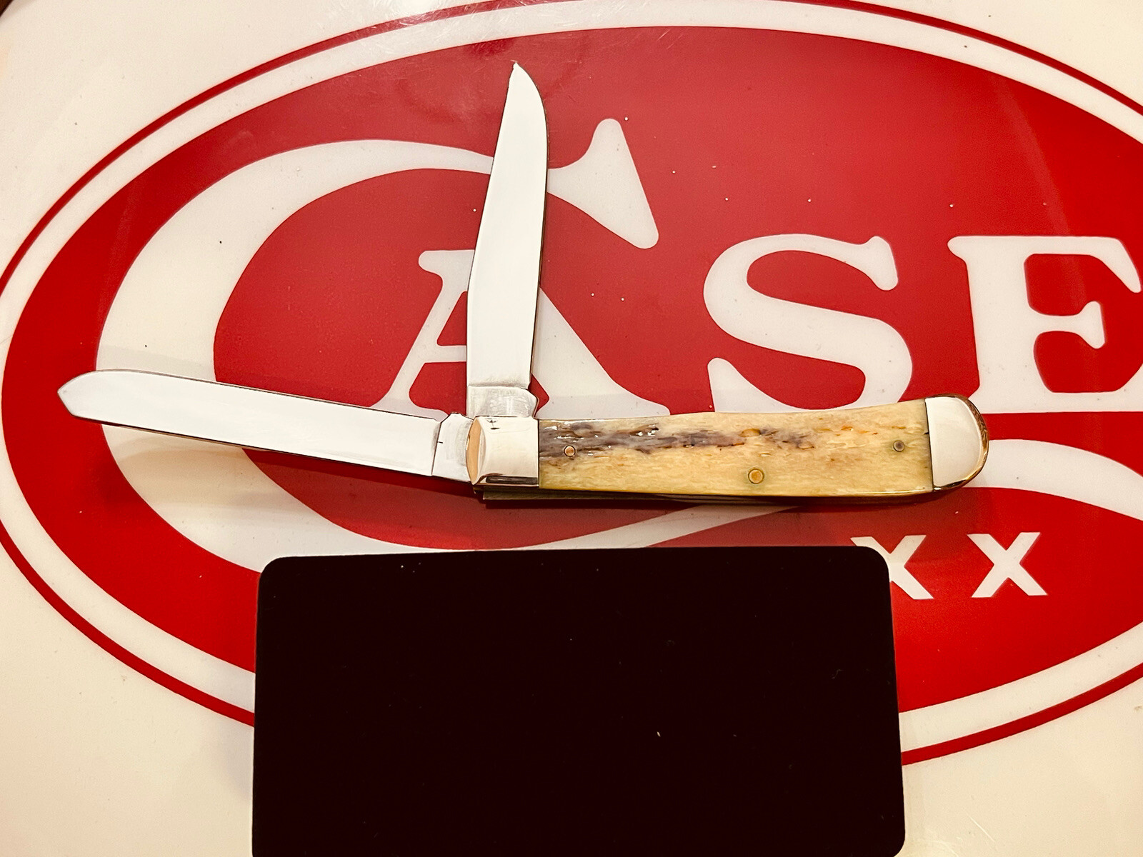 2001 CASE XX EXOTIC GIRAFFE BONE TRAPPER KNIFE EX254 SS 1st SERIES eBay