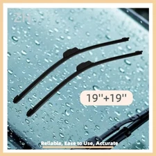 Pair Windshield Wiper Blades J-hook Quality 19" & 19" Inch Bracketless Frameless