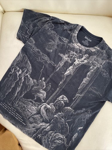 Jesus Christ All Over Print T-Shirt XL Herren schwarz blau - Bild 2 von 10