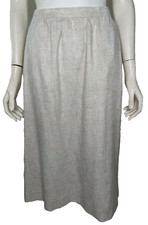 Vintage Skirt Evan Picone Knee Length A-Line Pockets Beige Career Work 10 Vtg