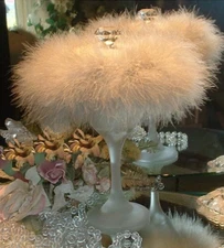 Abracadabra ~ 6 oz Perfumed Dusting Powder with Puff & Glass Stand by Renditions