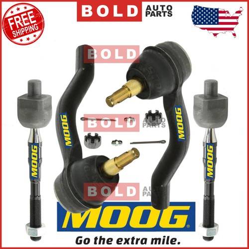MOOG Front Inner & Outer Steering Tie Rod Ends Kit 4PCS Set For