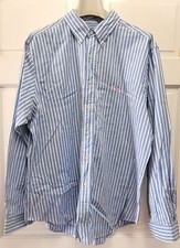 Ralph Lauren Men's Pink Pony Cotton Poplin Button Down Shirt Blue Stripe - 17 XL
