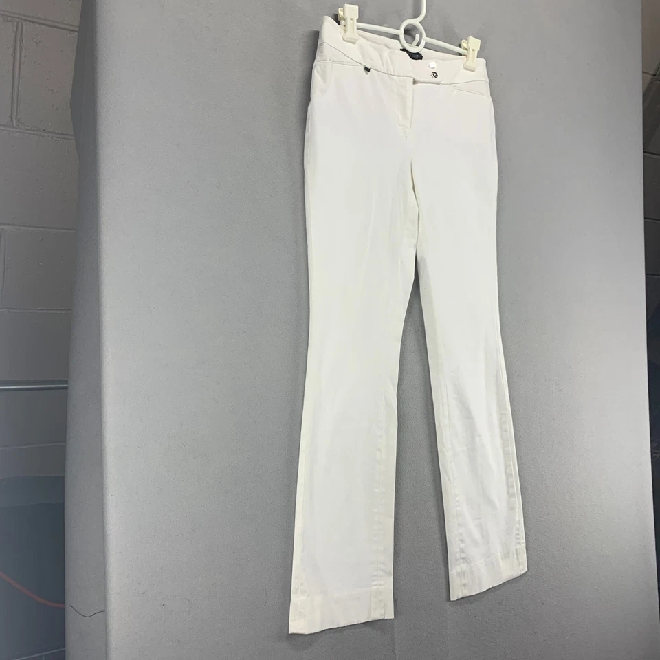 Pantalones White House Black Market para mujer 4 blancos legado elegante bota elástica 28x31 Foto 2 de 4