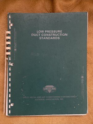 Vintage HVAC Low Pressure Duct Construction Standards 1976 SMACNA Manual