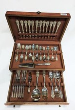 Wallace "Grande Baroque" Sterling Silver Service for 12, 87 PCS w/ Vintage Chest