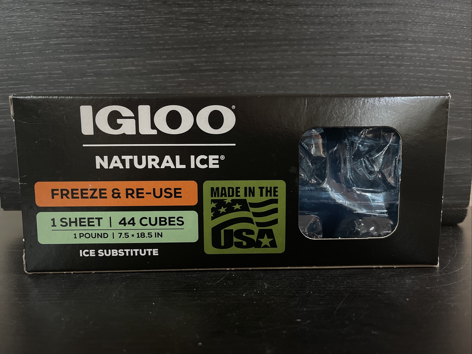 IGLOO Natural Ice Freeze & Reuse 1 SHEET = 44 Cubes Freezer Reusable