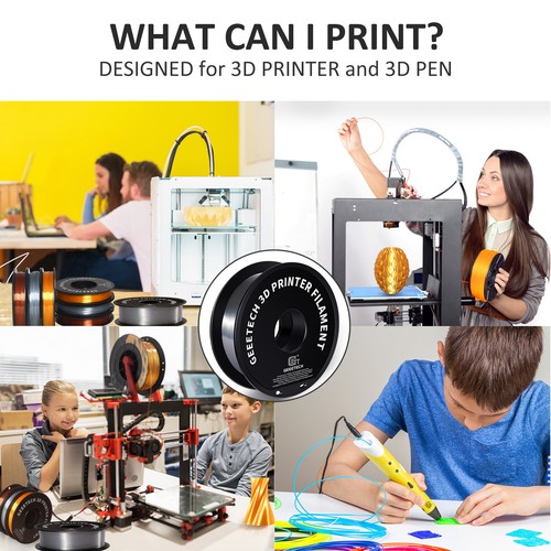 Imprimante 3D Geeetech filament soie argent 1,75 mm 1 kg soie lisse brillante PLA - Photo 5/6