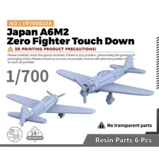 LYR700602A 1/700 Military Model Kit Japan A6M2 Zero Fighter Touch Down