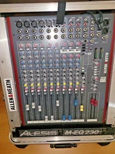 Allen and Heath ZED-12FX 12-Channel Mixer Alesis M-EQ 230 in SKB 10U pop-up case
