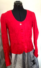 Mac Scott Jacket Women Medium Red Linen Size 40