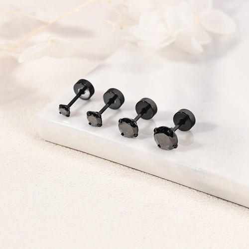 1 Pair Stainless Steel Stud Earring CZ Cartilage Earring Helix Piercing Jewelry - Picture 10 of 12