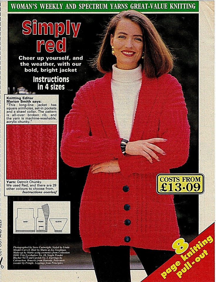 Woman's Weekly knitting patterns, Women Jacket, Mohair Sweater, Girl