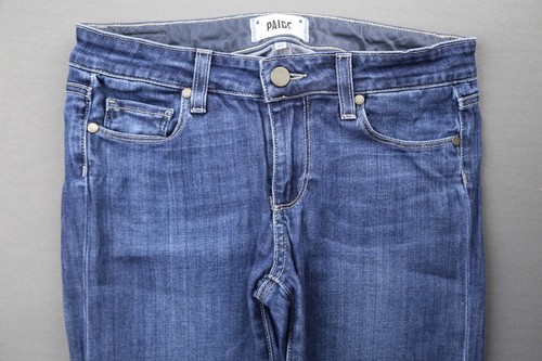 Pantalones de mezclilla para mujer Paige con clavija al tobillo elásticos lavados medianos talla 27 (MSR 27x28) - Imagen 2 de 9