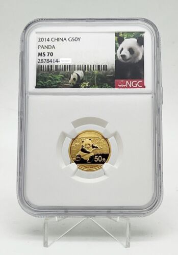 China 2014 50 Yuan Chinese PANDA 1/10 oz Gold Coin NGC MS70 - 第 1/4 張圖片