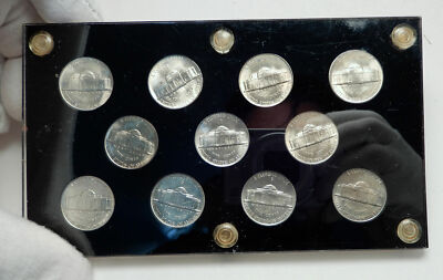 1942-1945 WWII US Silver Alloy 5 Cents NICKEL 11 Coins Set United