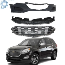 For 2016-2017 Chevy Equinox Front Bumper Cover Primed & Upper Lower Grille