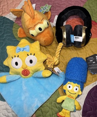 4x Bark Box The Simpsons Plush Dog Toys Blinky Marge Maggie Headphones LOT OF 4