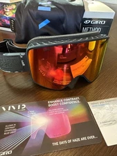 NWT Giro Method Snow Sports Goggle Black Cloud Dust VIVID Ember Lens